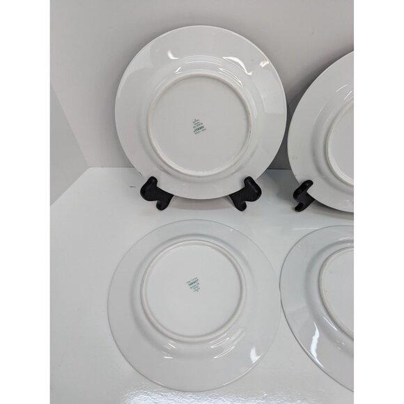 Nikko Fine China Black Tie Patra 8" Salad Plate Silver Trim Set of 4 - Picture 7 of 10